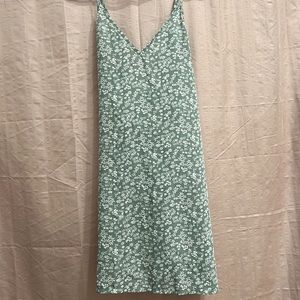 Light green summer dress with white flowers